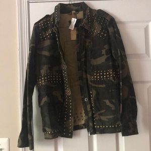 Robins Jean studded camouflage utility jacket